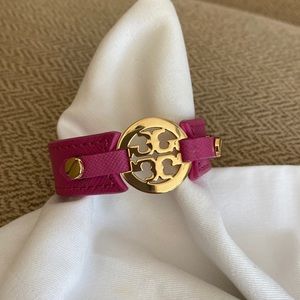 Tory Burch Leather Logo Bracelet